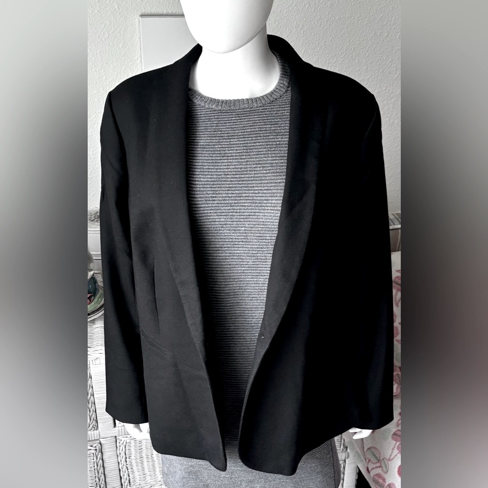 J. Crew Parke Tuxedo Jacket Shawl Lapel Wool Single Vented in Black Plus Size 20